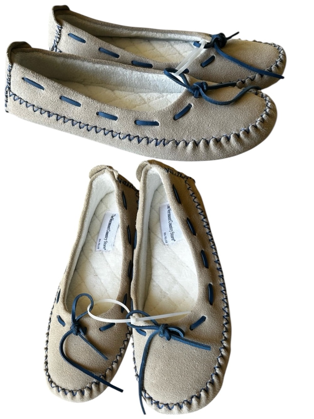 VERMONT COUNTRY STORE LEATHER SUEDE Moccasin Slippers